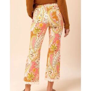 Spartina 449 Maren Kick Flare Fringe Pant Paisley Mercer House- XS-  NWT